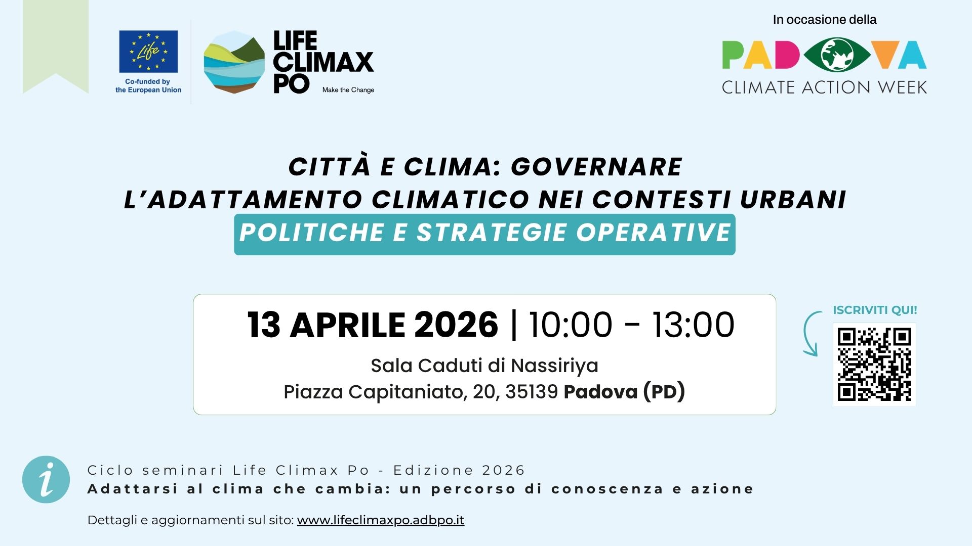 Città e clima: Governare l’adattamento climatico nei contesti urbani – politiche e strategie operative
