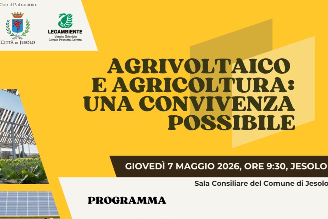 Agrivoltaico e convivenza con l’agricoltura: a Jesolo un convegno sulle possibilità